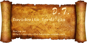 Davidovits Terézia névjegykártya